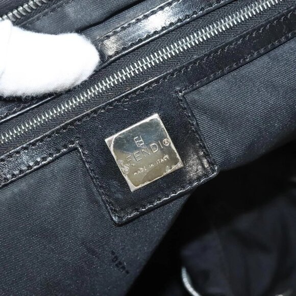 FENDI Zucca Canvas Tote Bag Nylon Black Silver Auth - Picture 9 of 14